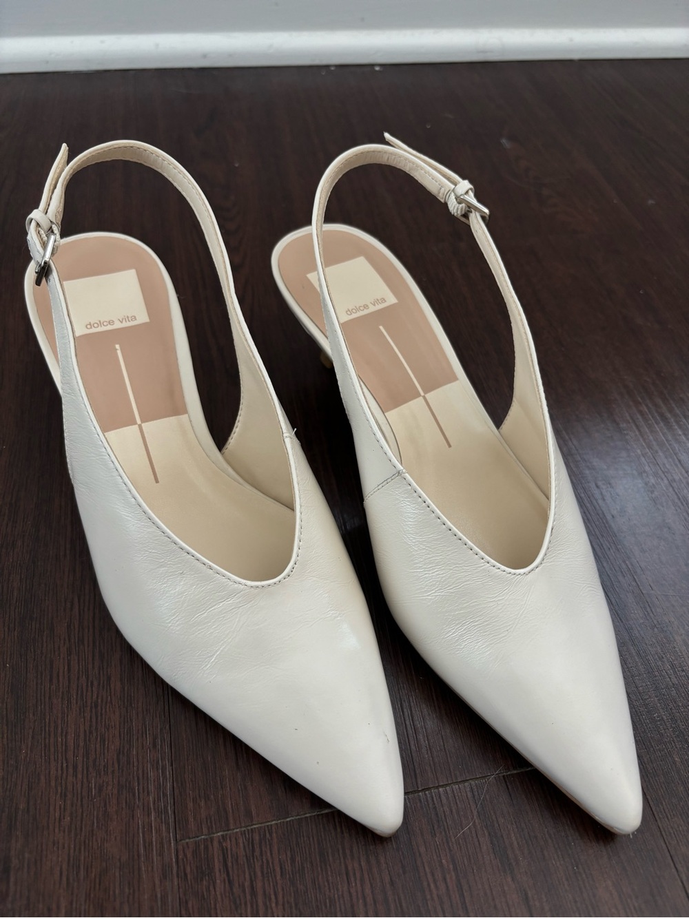 Dolce Vita Cream Pointed Slingback Kitten Heels — NWTs